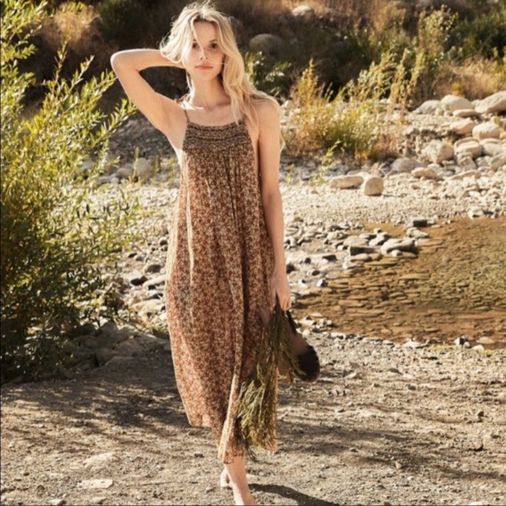 Doen Thoreau Golden Mesa Flor Midi Dress